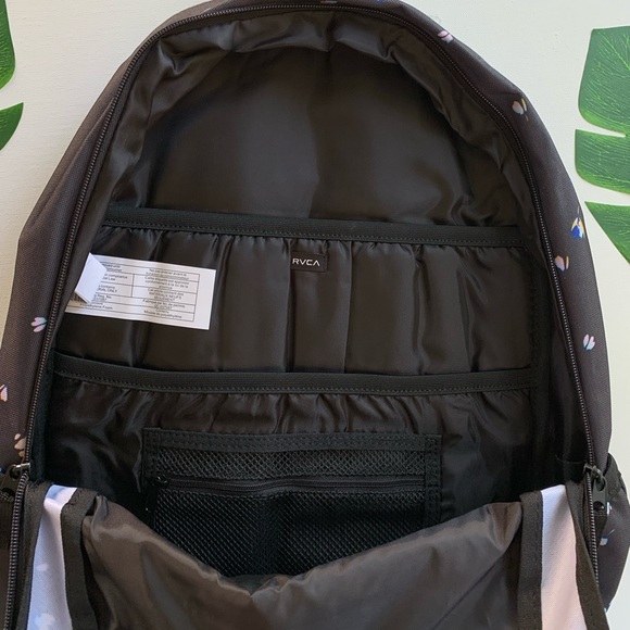 🌸NWT RVCA MULTIPLIED II BLACK FLORAL BACKPACK 🌸 - Picture 10 of 13